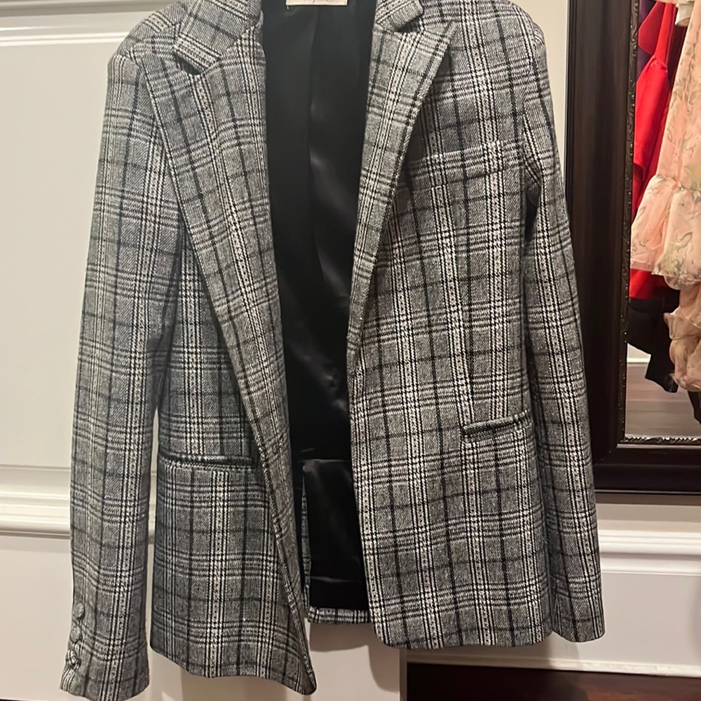 Black and White Plaid/Checkered Blazer
